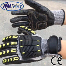 NMSAFETY13g cut resistant nitrile impact gloves high impact protective gloves tpr impact glove